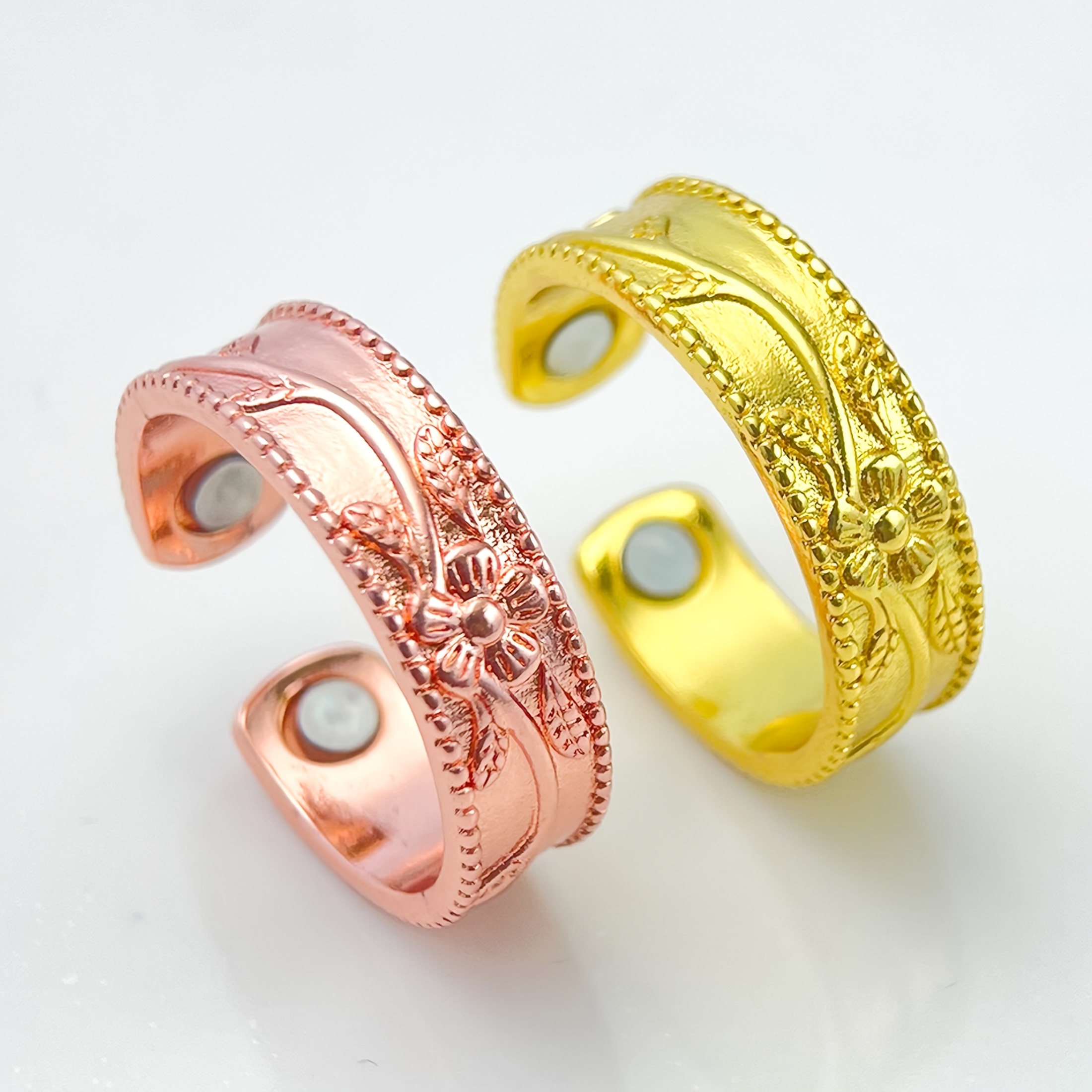 Adjustable Opening Ring Vintage Engraved Cildstone Unisex Couple Ring